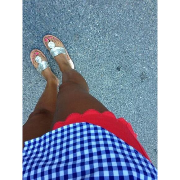 Jack Rogers Palm Beach Burgundy Sandals | Leather Whipstitch Preppy Resort Chic - Picture 11 of 16